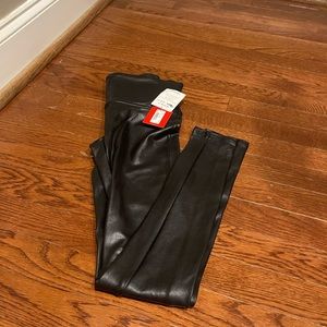 NWT Spanx Black Faux Leather Leggings Size S